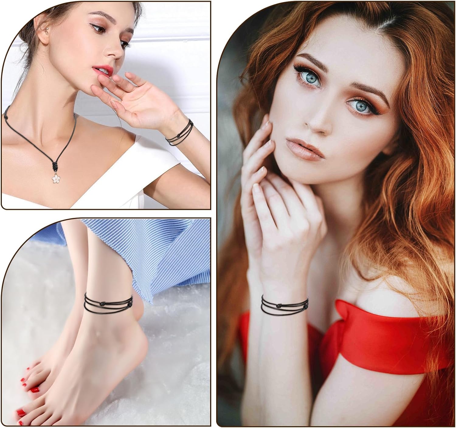 15 PCS Adjustable Leather Necklace Cord Vintage Black Rope Handmade Choker Adjustable Double Knotted Necklaces String Rope Chain Choker with Metal Ring for Men Women Hanging Pendants Jewelry Making - Image 6