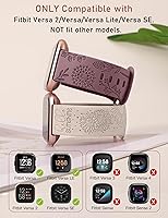 Vista 2 de Minyee Paquete de 2 correas con grabado floral compatibles con Fitbit Versa 2/Fitbit Versa/Versa Lite para mujeres, linda correa deportiva