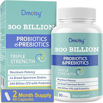 300 Billion CFU Probiotics 24 Strains + 15 Herbs Prebiotics, 2 Month Supply | Daily Probiotics for Women and Men, Shelf Stable Gut Health Supplement for Digestive, Immune, Bloating & Whole-Body Health