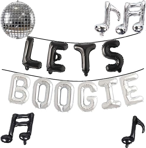 Lets Boogie Globos Disco Party Banner Disco FeverSaturday Night Fever70's DiscoBack to 80s 90s Music Dance Disco Ball Dance Party Suministros