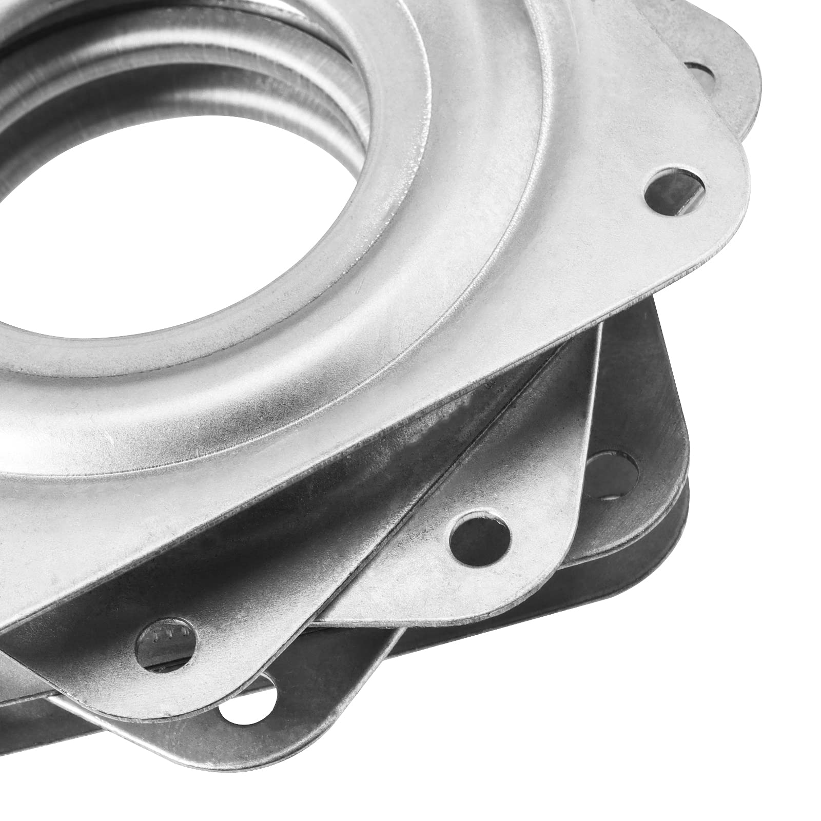 Lot de 10 Plateaux Rotatifs Carrés de 71 mm, en Métal, Roulements à Billes, Rotation à 360 Degrés, Pivotement Lazy Susan avec vis pour Étagère de Cuisine, Support TV, 30 kg, Argent
