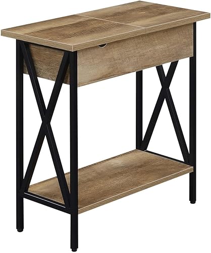 Miniatura 5 de Convenience Concepts Tucson Mesa auxiliar abatible con estación de carga y estante, 23.75 pulgadas de largo x 11.25 pulgadas de ancho x 24 pulgadas