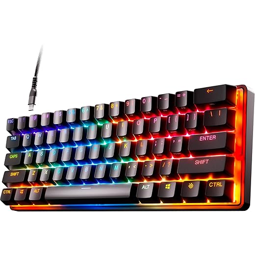 SteelSeries Apex Pro - Mechanical Gaming Keyboard - Adjustable Actuation Switches - OLED Smart Display - English QWERTY Layout - Standard