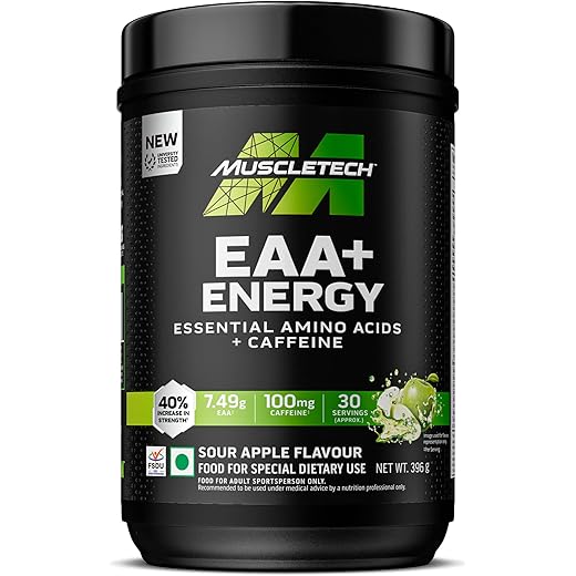 MuscleTech Eaa + Energy Powder 30 Servings Sour Apple
