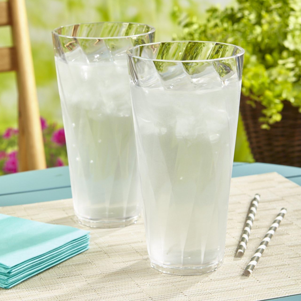 Optix 26-ounce Clear Plastic Cups, Set of 8