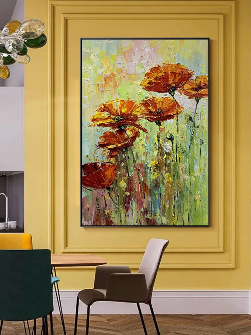 Moderno 100% dipinto a mano dipinti ad olio opere d'arte su tela wall art lussuoso astratto pastorale ristorante di lusso floreale floreale per soggiorno camera da letto decorazioni per la casa 3d c