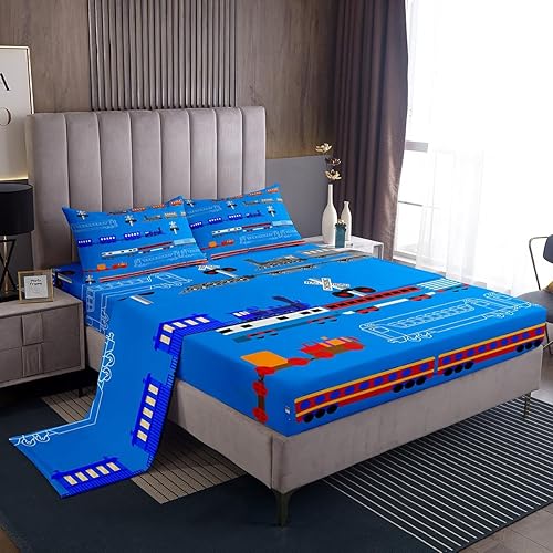 Miniatura 14 de Erosebridal Juego de sábanas para videojuegos, tamaño individual, color morado, sábana bajera ajustable para niños y niñas, moderno juego de sábanas