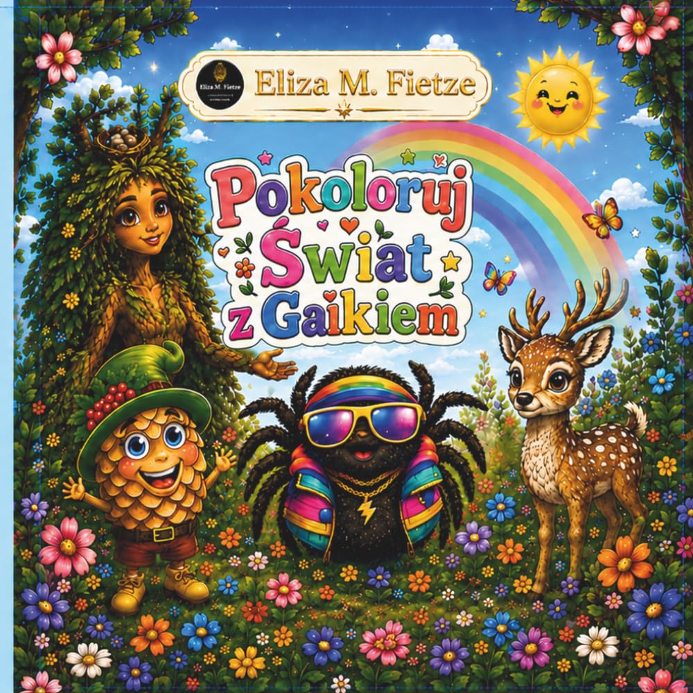 Pokoloruj Świat z Gaikiem: Magiczna kolorowanka dla dzieci 4-8 lat Bajkowy świat Gaika, leśne przygody, mama sosna, Fikołek, mama sosna i szalony Błyskot Pająk