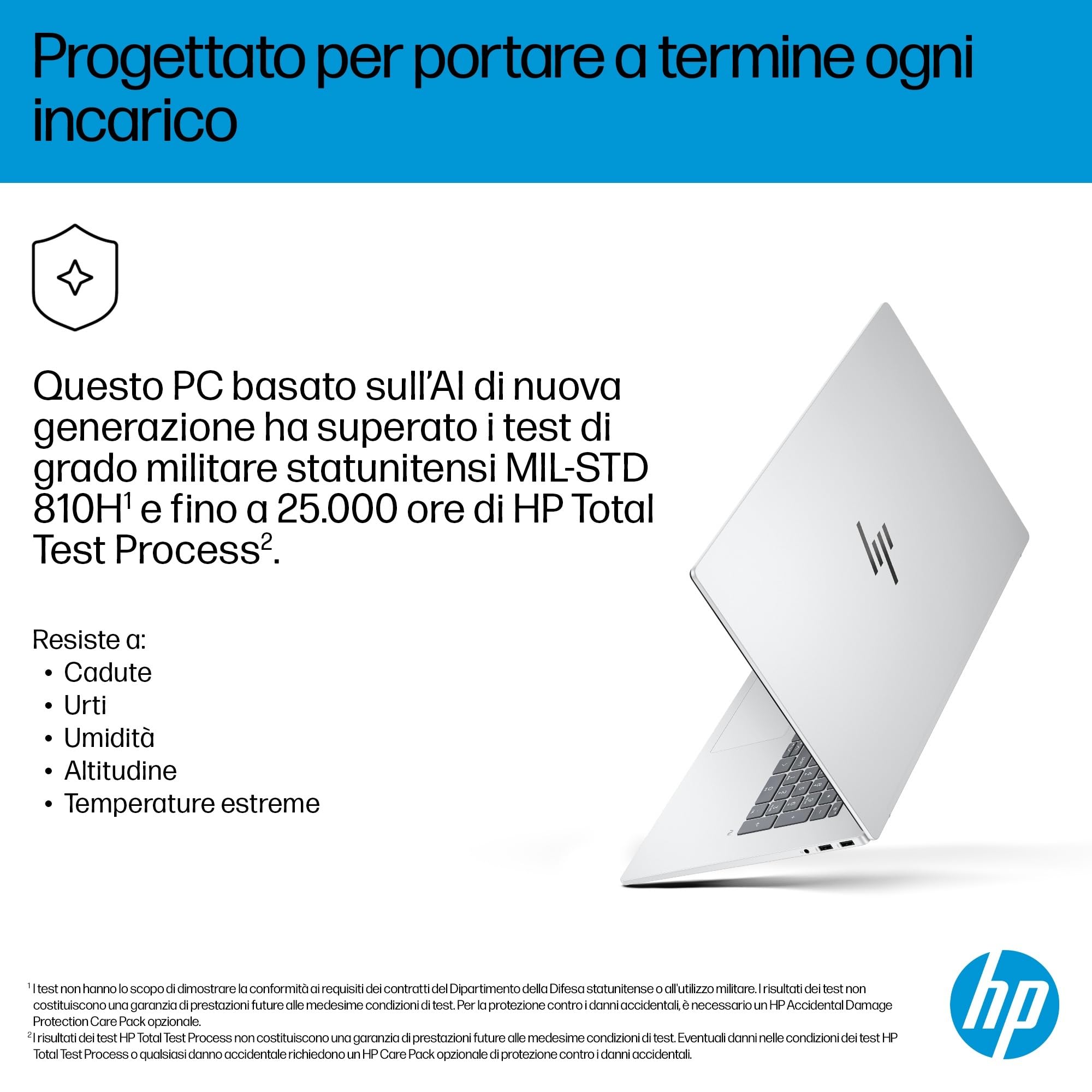 HP OmniBook 7 AI PC 17-dc0001slx, Convertibile, Copilot+ PC, Intel Core Ultra 7 258V, 32 GB RAM, 1 TB, Display 17,3" Touch FHD IPS 400 nits, Notebook, Windows 11, Laptop, Argento