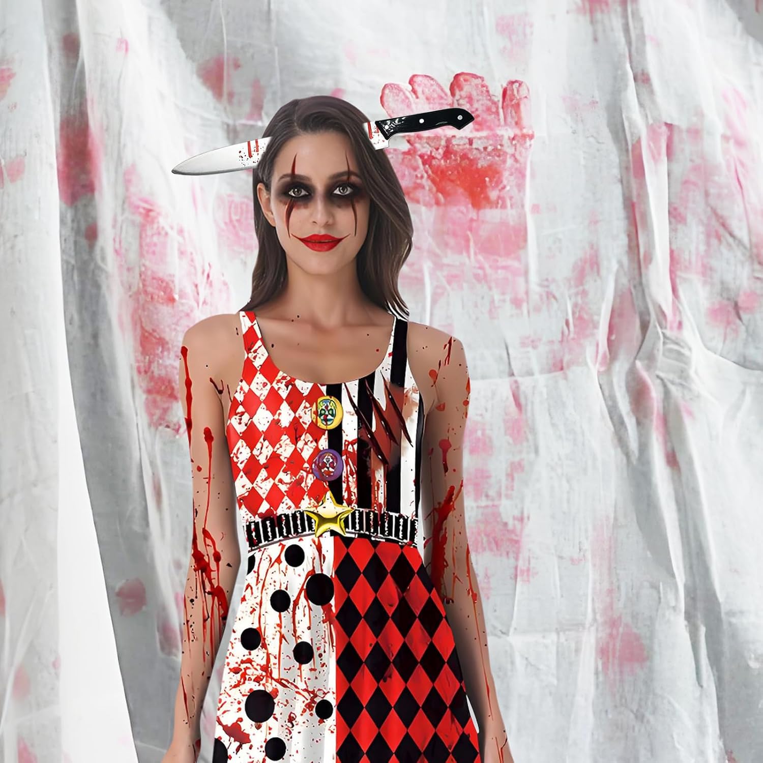 Halloween Kinfe Headband Scissors Headpiece Accessories Scary Hair Clips for Cosplay Party Decorations (Knife-shaped) - Image 4