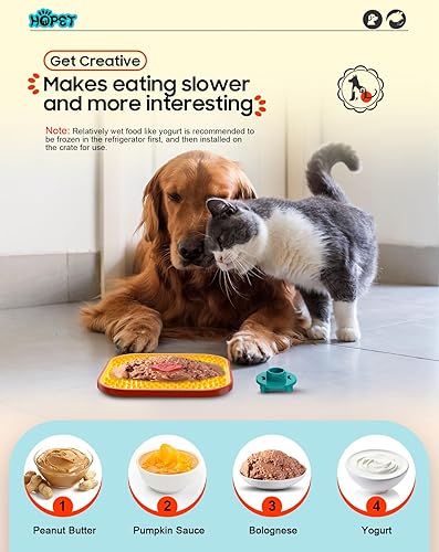 Miniatura 5 de HOPET Alfombrilla de lamer para perros y gatos con ventosas, almohadillas multifuncionales para lamer de mantequilla de maní para perros y gatos