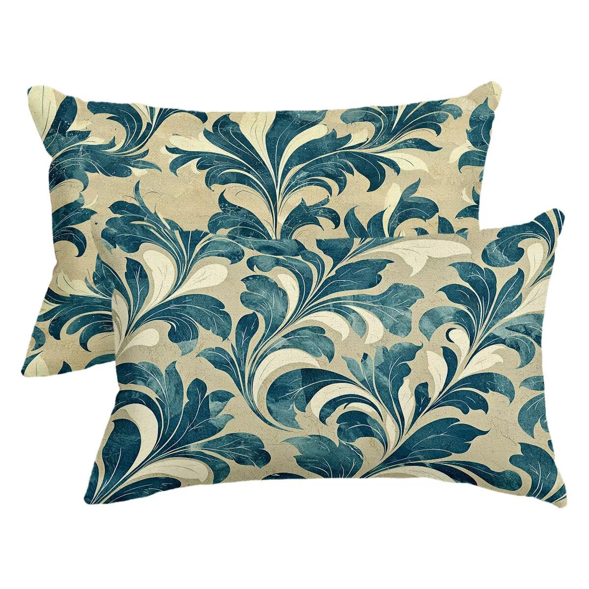Housse coussin exterieur impermeable 50x80 anti tache lot de 2