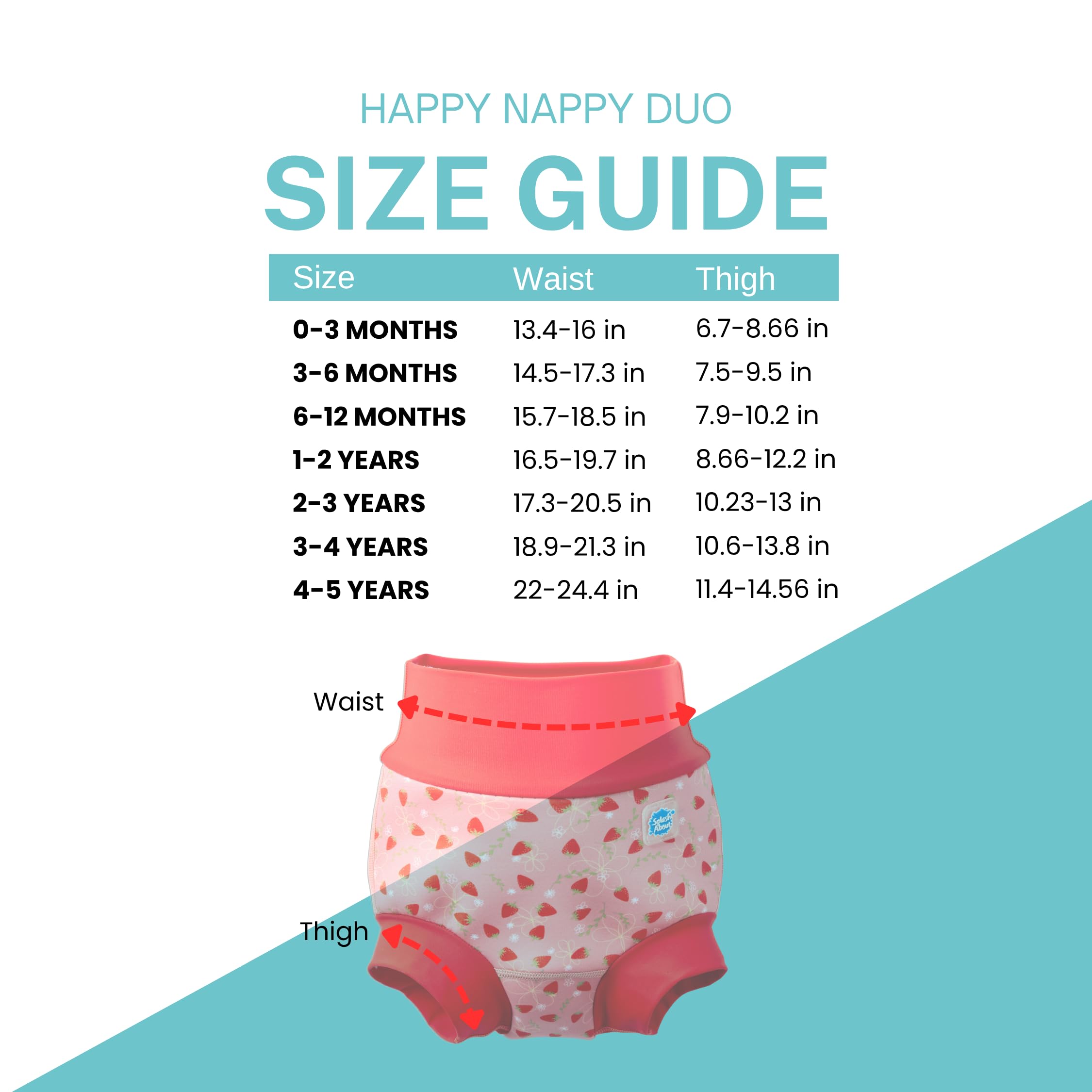 Splash About Happy Nappy Duo, pole truskawkowe, 2-3 lata, Pole truskawkowe, 2-3 Lat