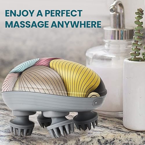 Miniatura 7 de EILISON Masajeador inalámbrico para el cuero cabelludo, masajeador eléctrico de cabeza con masaje de amasamiento, IPX-6 impermeable, portátil,