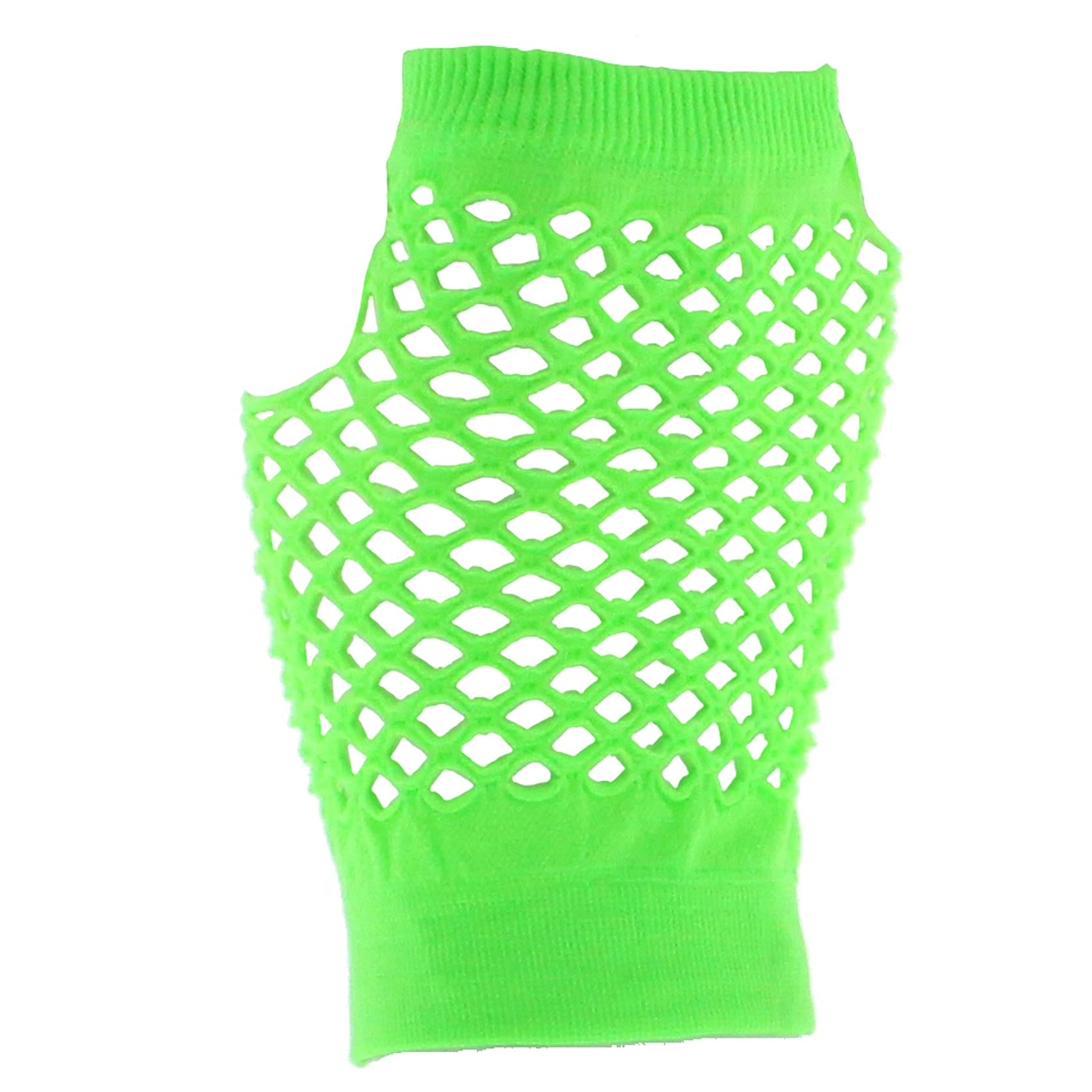 Zac's Alter Ego Women's Neon Green Short Fishnet Gloves Fingerless Fancy Dress 1980'S Neon Punk Rave Hen Night Tutu