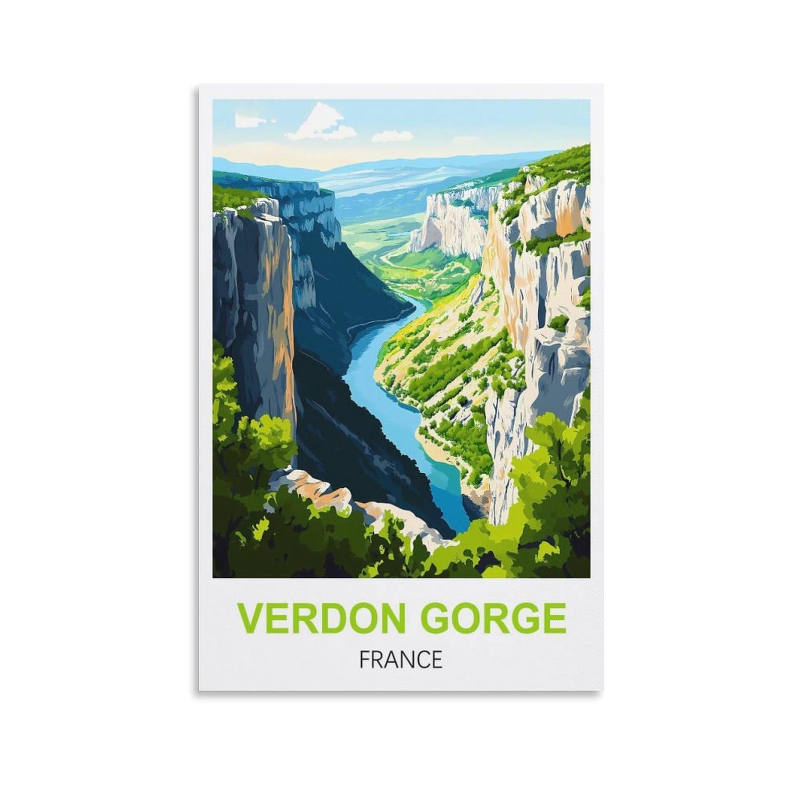 EZMLFA 5D Diamond Art Kits for Beginner,Verdon Gorge France Kits for Adults and Kids, Full Drill Round Rhinestone Paint with Diamonds,DIY 5D Diamond Art 50x60cm