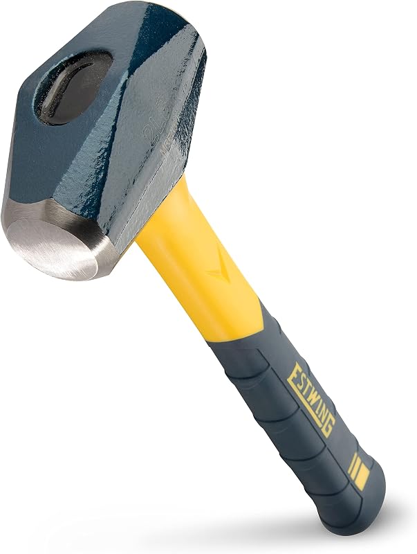Sure Strike Drilling/Crack Hammer, 2lb Hand Sledge, MRF2LB | Forged Steel Head, The Right Size For The Job, Versatility On The Job, Non-Slip Fiberglass Handle