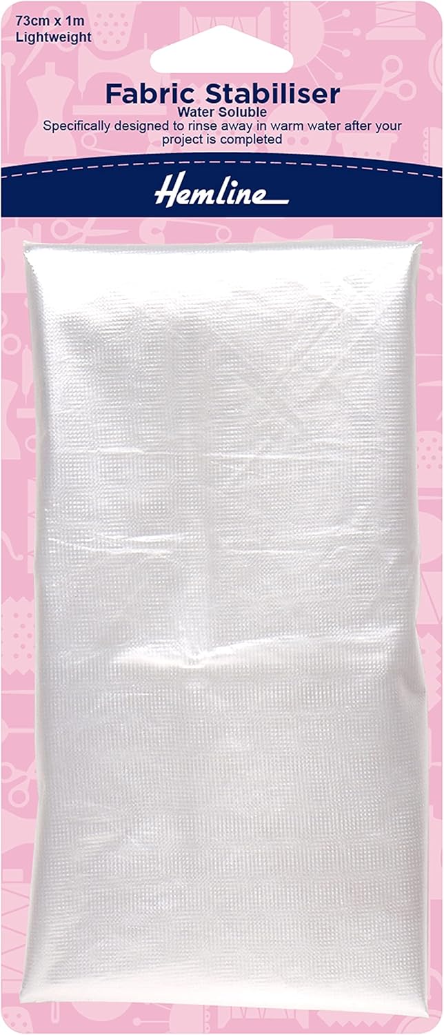 Hemline H845 | Transparent Water Soluble Fabric Stabiliser 73 x 100cm | 1 Sheet by Hemline Haberdashery