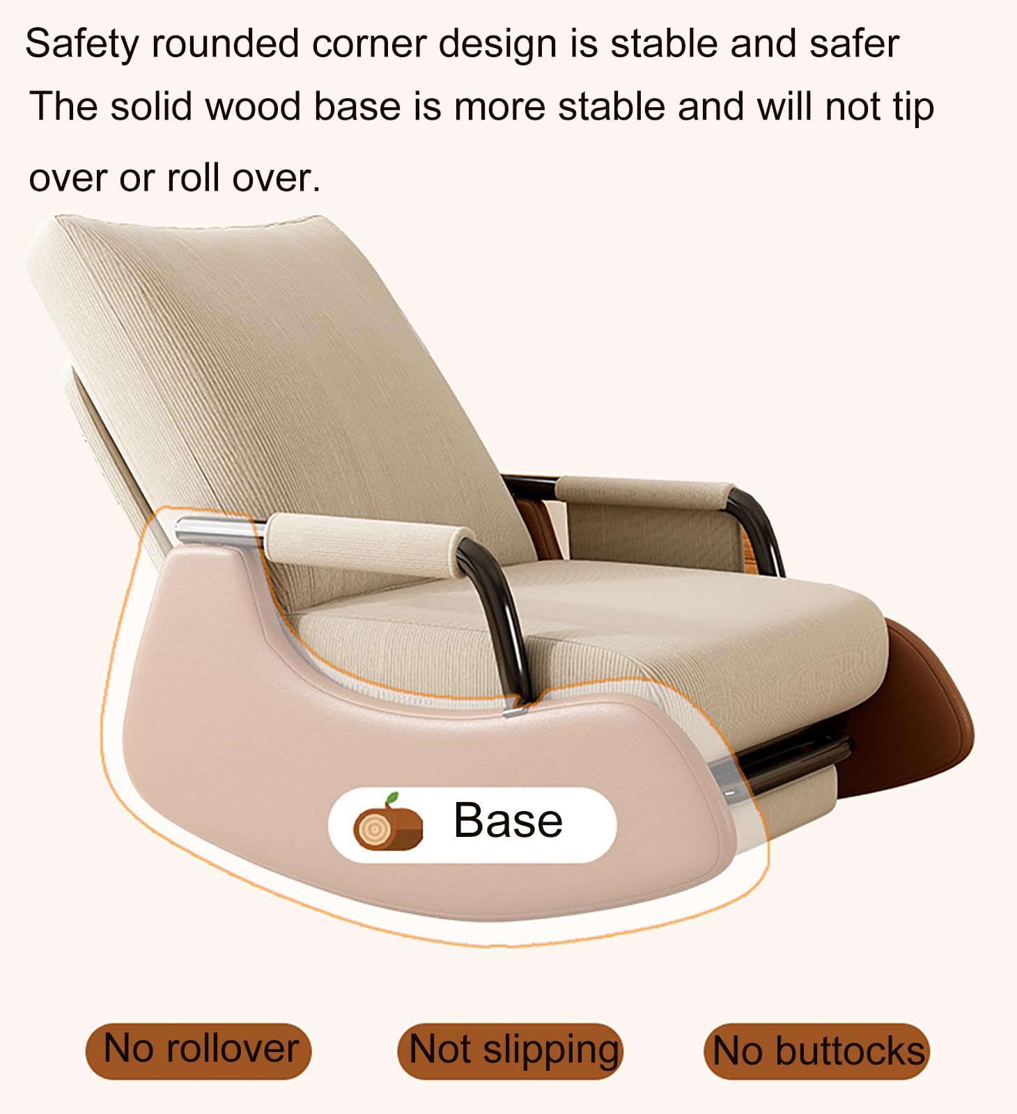 Sedia a dondolo per allattamento con funzione dormiente e tasca laterale, comoda poltrona per soggiorno e camera da letto, base in legno e poggiapiedi pieghevole (bianco + grigio)