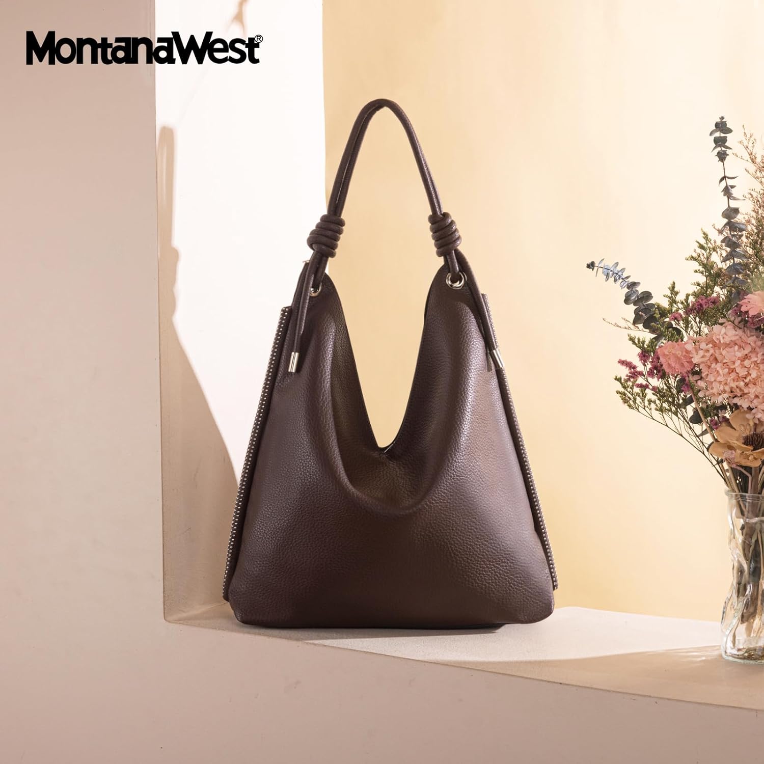 Montana West Hobo Bags for Women Soft Slouchy Top Handle Shoulder Purses Handbag with Knot Strap - Image 3
