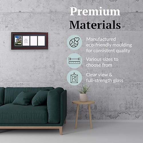 Miniatura 10 de CreativePF- Marco de fotos de madera flotante con 5 aberturas para sostener fotografías de 5 x 7 pulgadas, incluye collage de alfombrillas blancas