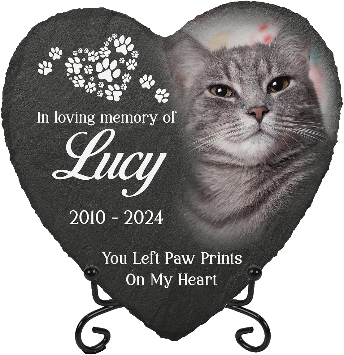 DOPTIKA in Loving Memory of Custom Photo Pet Memorial Stones, Cat Memorial Gifts for Loss of Cat, Pet Sympathy Gifts for Cats, Cat Mom Cat Dad Gifts, Cat Memorial Gifts, Cat Memorials & Funerary