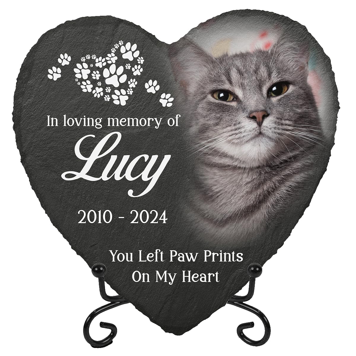 DOPTIKA in Loving Memory of Custom Photo Pet Memorial Stones, Cat Memorial Gifts for Loss of Cat, Pet Sympathy Gifts for Cats, Cat Mom Cat Dad Gifts,