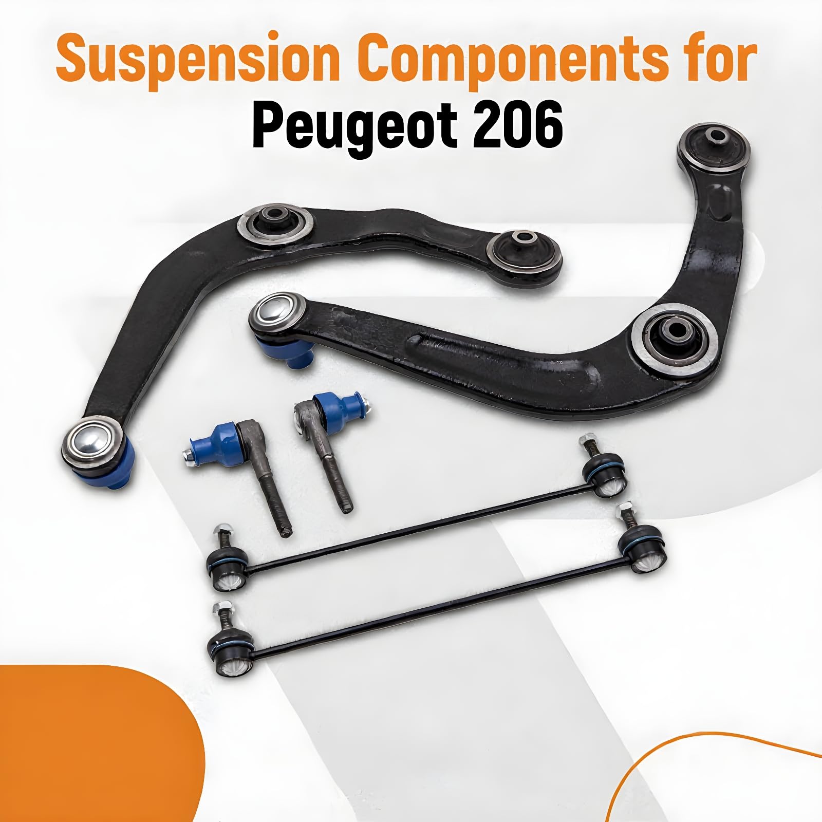 maXpeedingrods Kit de 6 bras de suspension + biellette de direction Pour 206 3520G8