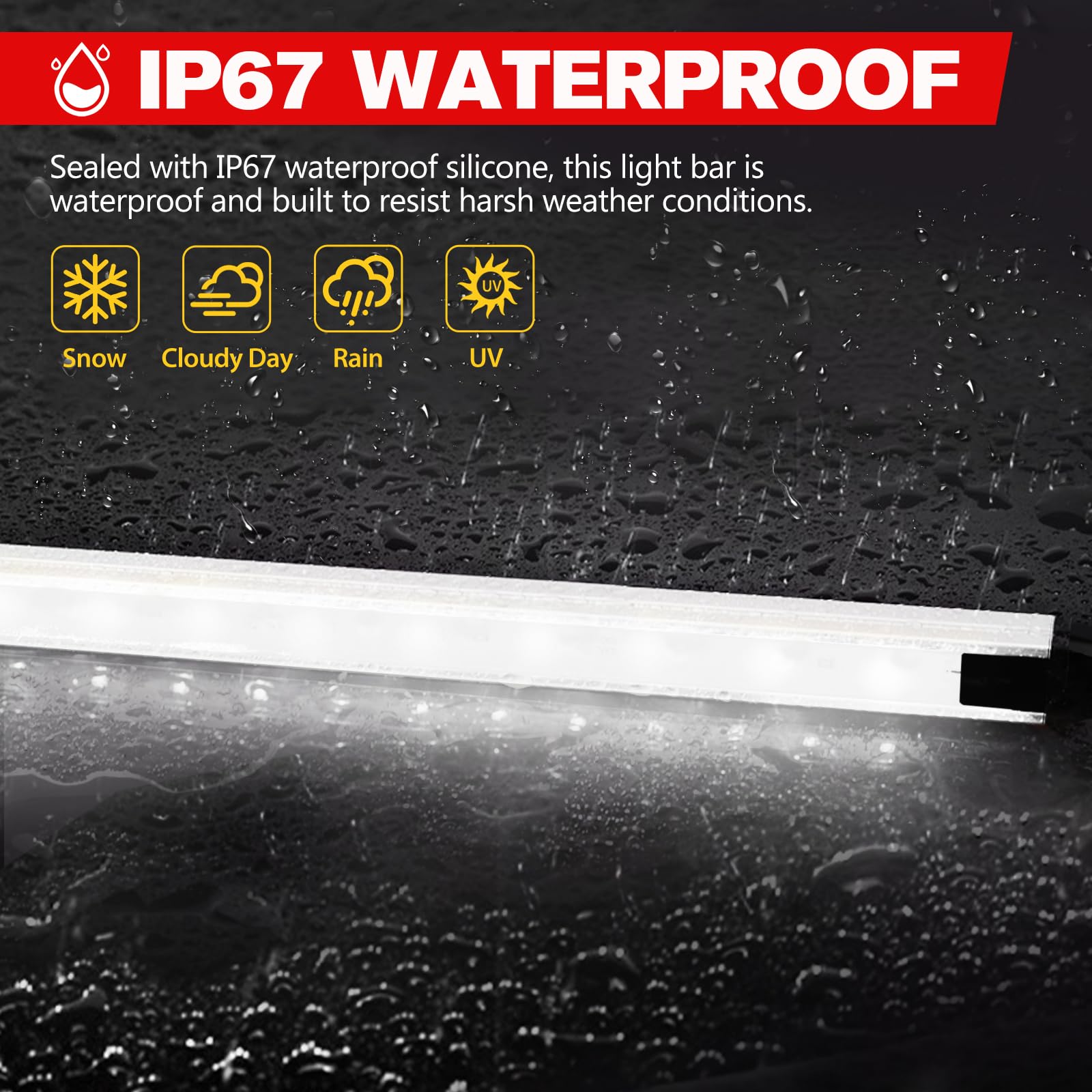 FIERYRED Lot de 2 barres lumineuses d'intérieur à DEL 12 V en aluminium rigide avec variateur d'intensité – Bande lumineuse étanche pour éclairage intérieur de caravane (2 pièces, blanc)