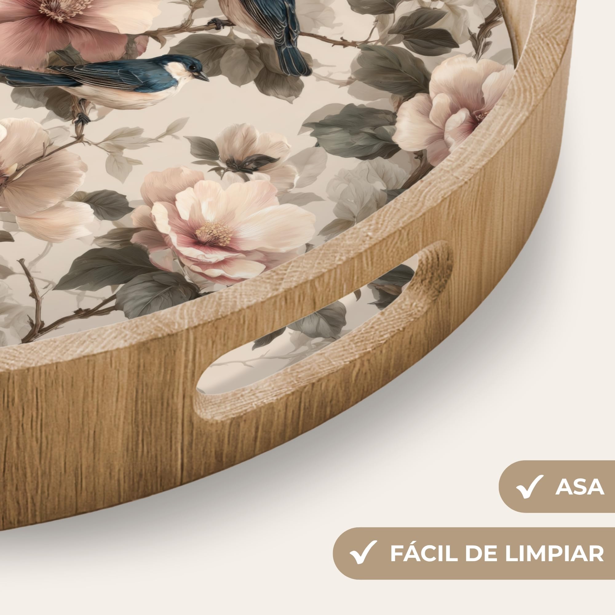 Bandejas De Madera Bandeja para Servir Roble Decorativa Resistente