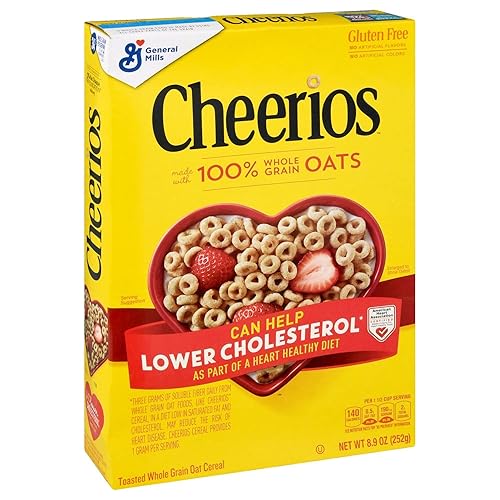 Vista 13 de Cheerios, Heart Healthy - Cereal para desayuno sin gluten, tamaño familiar, 18 onzas