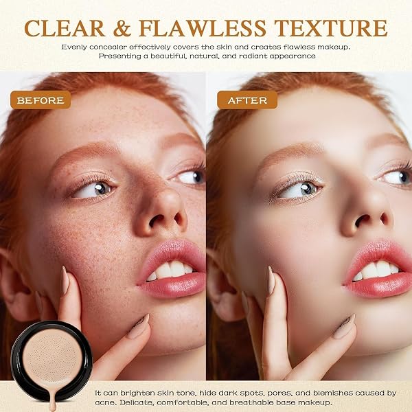 Foundation for Older Women, CC Cream Glow Foundation for Mature Skin, Moisturizing Concealer Brighten Long-Lasting (Natural) - 3