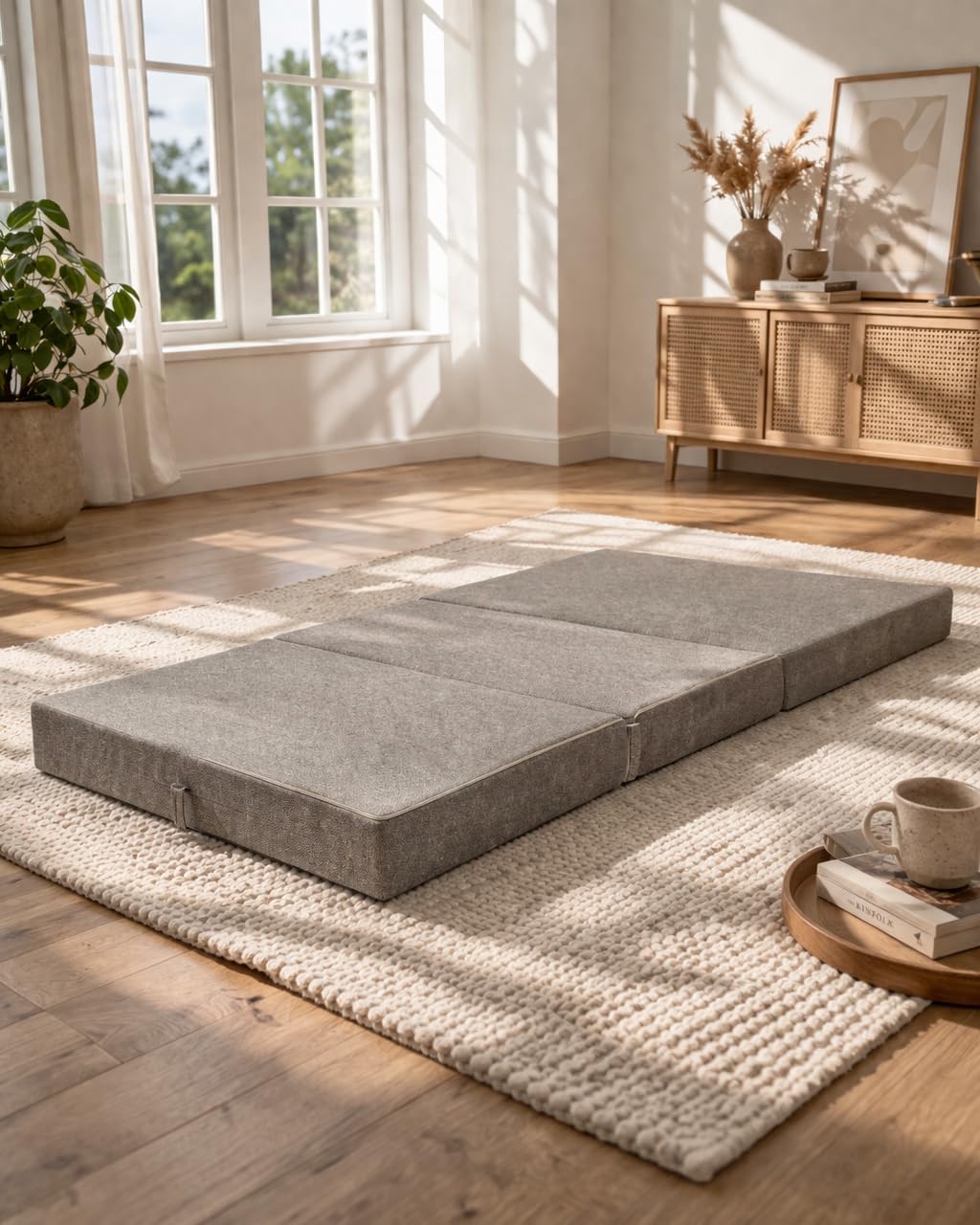 Odolplusz Faltbare Schaum-Matratze mit Bezug 120x200x10cm | Matratze für Camping, Reisematratze Gästematratze Klappbar Faltmatratze Bodenmatratze