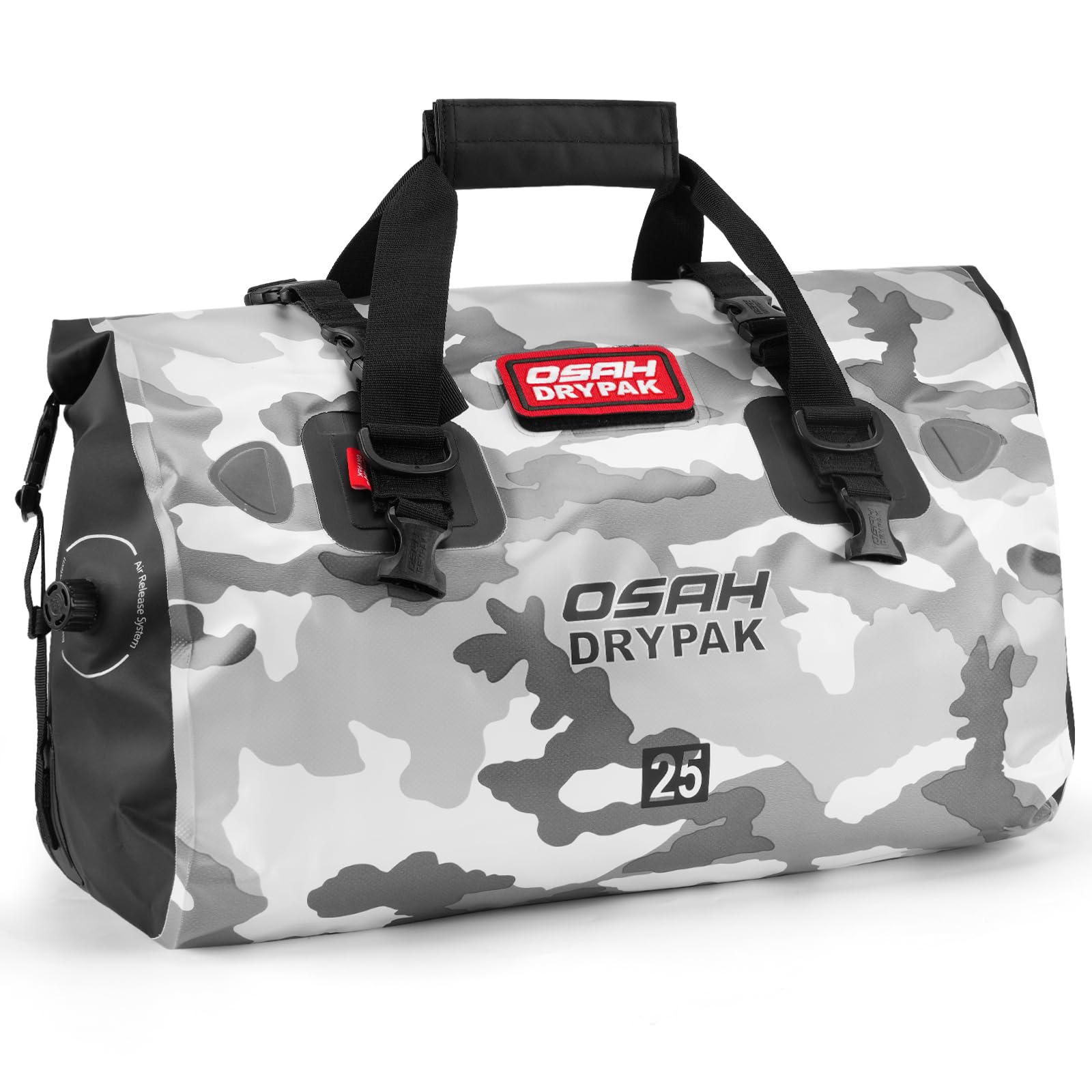 OSAH DRYPAK Waterproof Duffel Bag - Motorcycle Dry Bag Tail Bag with Large Storage Space, Waterproof Luggage Duffle Bags with Outer Mesh Zipper Pocket