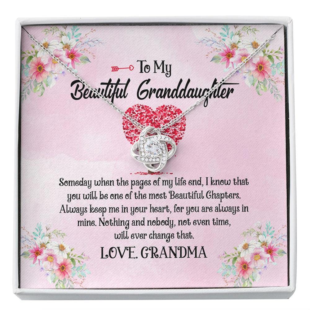 rakva 925 Sterling Silver Gift Granddaughter Gifts, Beautiful Page Life Most Chapter Keep In Heart Love Always, Necklaces From Grandma Grandmother, Gift For Mothers Day Birthday Custom Necklace