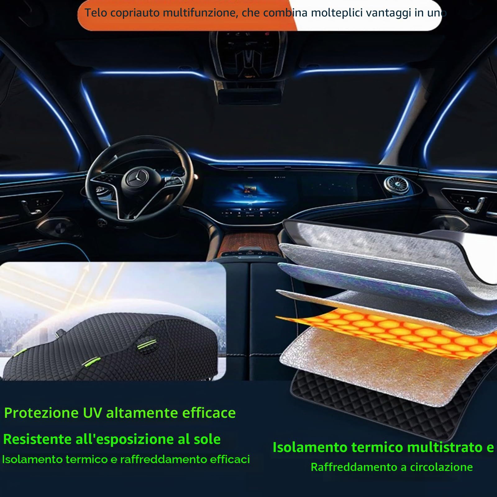 Telo Copriauto Antigrandine per Porsche Cayenne S Coupe 2024-2025,Telo Grandine AutoImbottito Telo Auto Esterno Contro Vento e Polvere