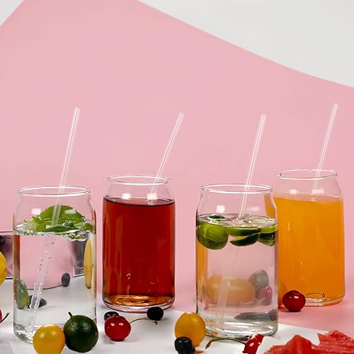 Miniatura 5 de Pajitas transparentes, 100 pajitas de plástico desechables largas (0.23 pulgadas de diámetro y 10.2 pulgadas de largo), transparente