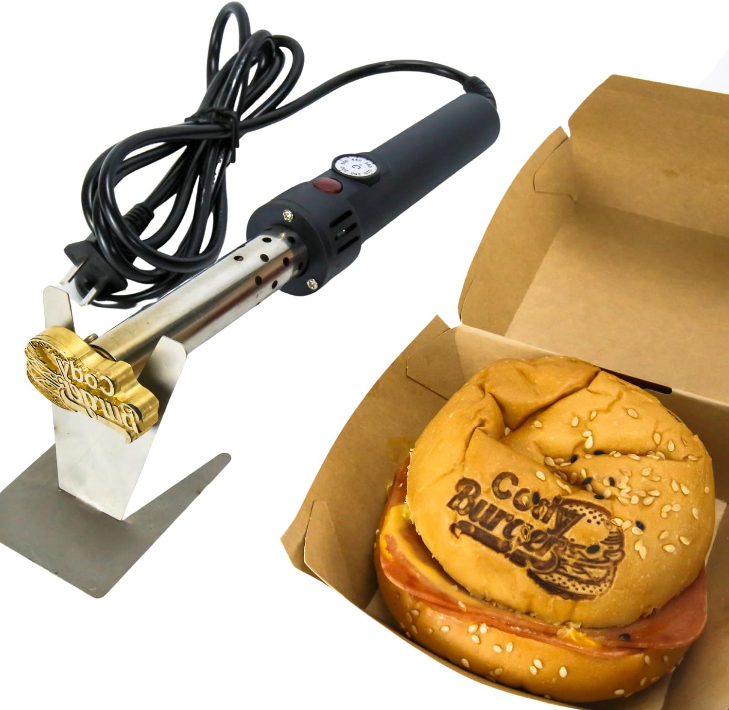 Custom Branding Iron For Food, Custom Branding Iron For Burger Buns, Custom Branding Iron For Wedding, Wood Leather Branding Iron, Gifts For Father's Day, Meat Branding Iron (1inch/2.54cm)