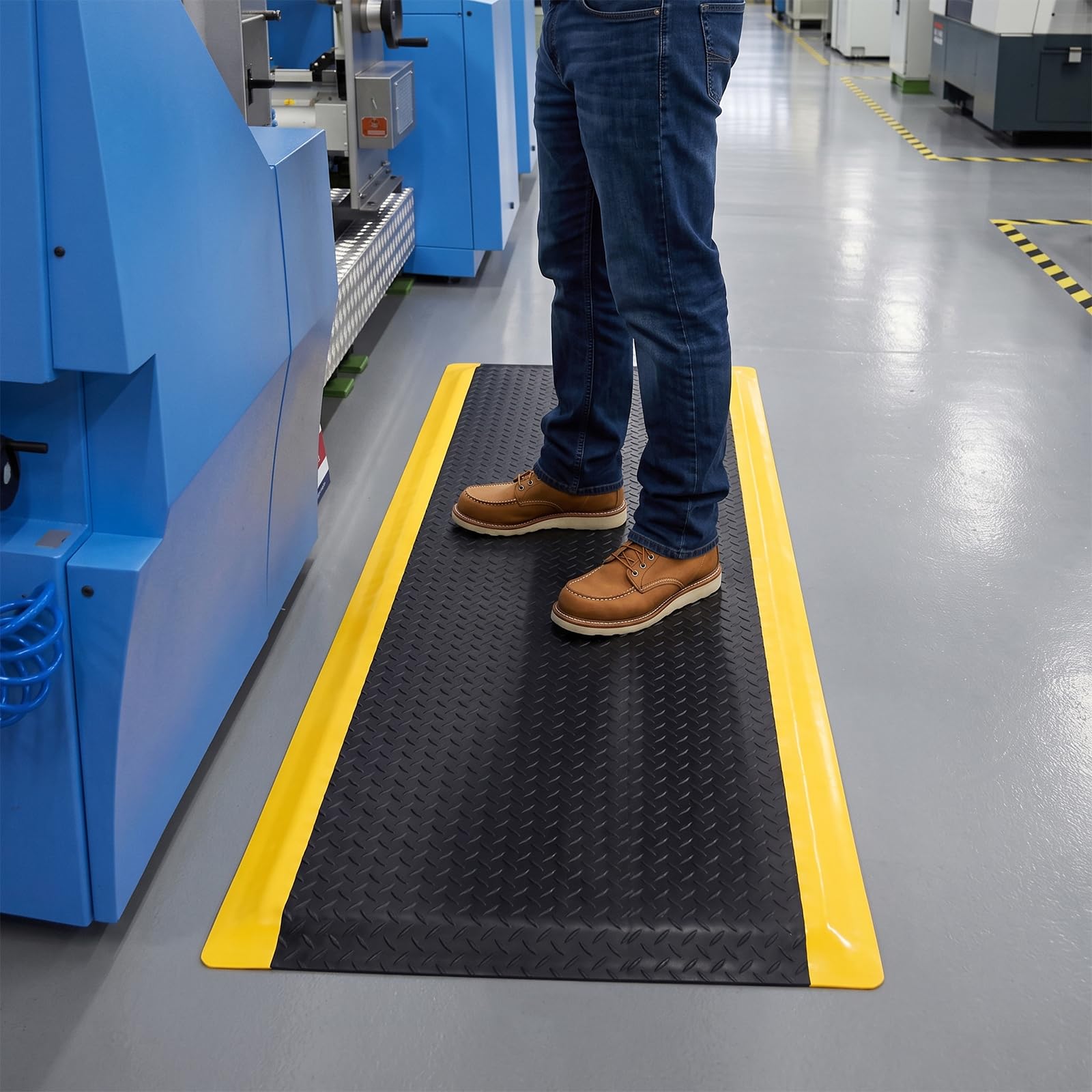 150 x 90 cm, alfombrilla antifatiga, esterilla de trabajo antifatiga, estera industrial antiestática, superficie de PVC antideslizante y suelo de goma, alfombrilla ergonómica para taller, almacén