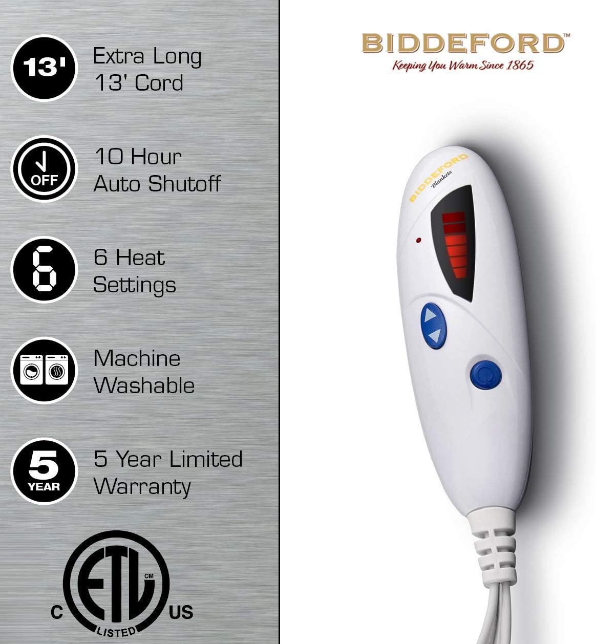 Review Biddeford Blankets Micro Plush Electric Heated Blanket with