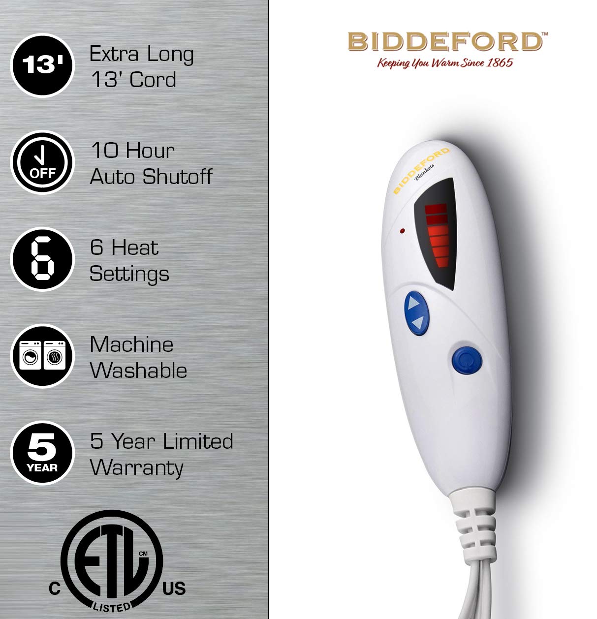 Amazon.com: Biddeford Blankets Micro Plush Electric Heated Blanket with  Digital Controller, Throw, Taupe : Home u0026 Kitchen