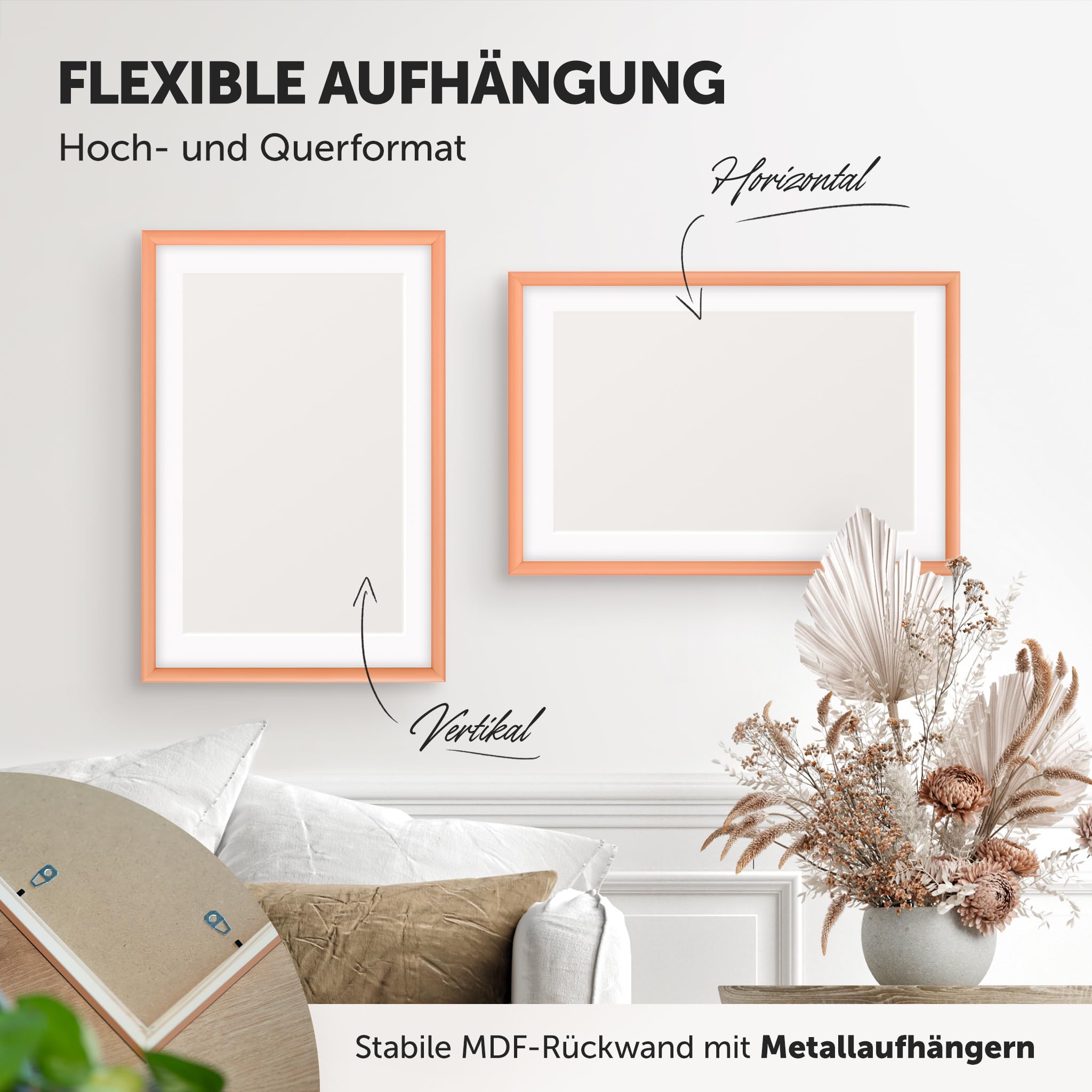 DÖRR Bilderrahmen Candy 40x60 Peach, Holz, für Baby- & Kinderzimmer