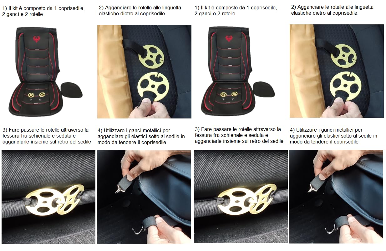 Kit Fundas de Asiento para Coche Universal Deportivo Cuero Sintético Delantero y Trasero con Reposacabezas Compatible con Airbag Lateral Protección del Asiento Estilo Dinámico