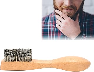 Escova de barba masculina, escova de barba profissional escova de barba para bigode com cabo de madeira ferramenta de modelagem de barba para barba e bigode