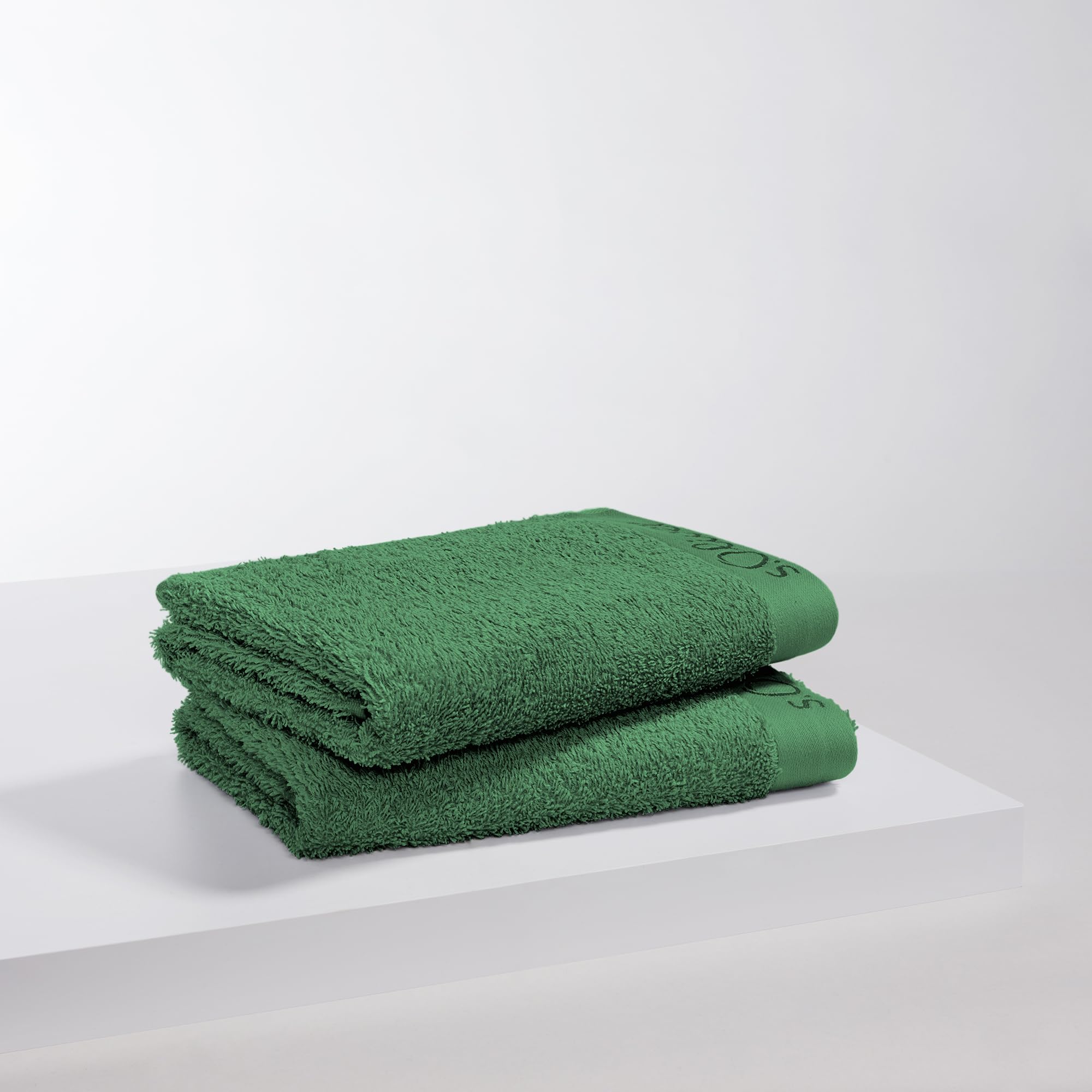 s.Oliver 2 TLG Handtuch Set 50x100cm - 100% Baumwolle, 600 g/m², weich & saugstark, Doppelpack Handtücher grün