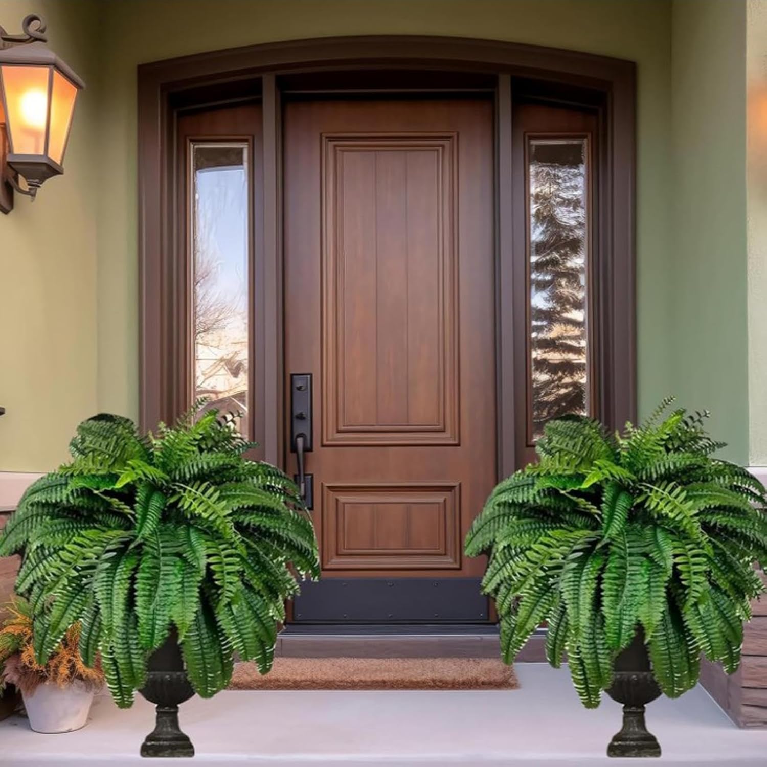 2PCS Outdoor Artificial Ferns That Look Real, Fake Ferns, Faux Ferns, Uv Resistant Lifelike