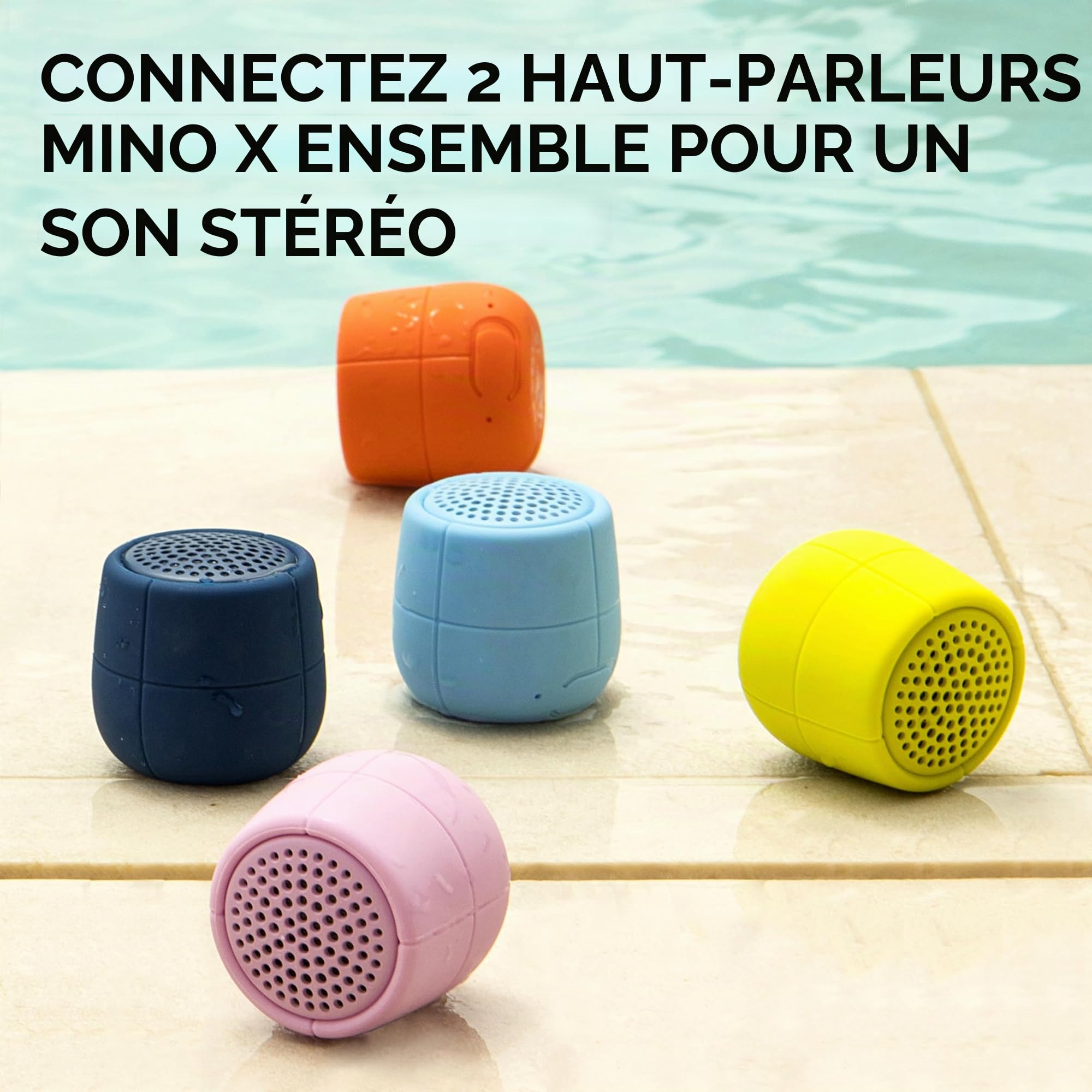 Lexon MINO X - Haut-Parleur Bluetooth Portable IPX7 Flottant et résistant à l'eau - 3W - Rose
