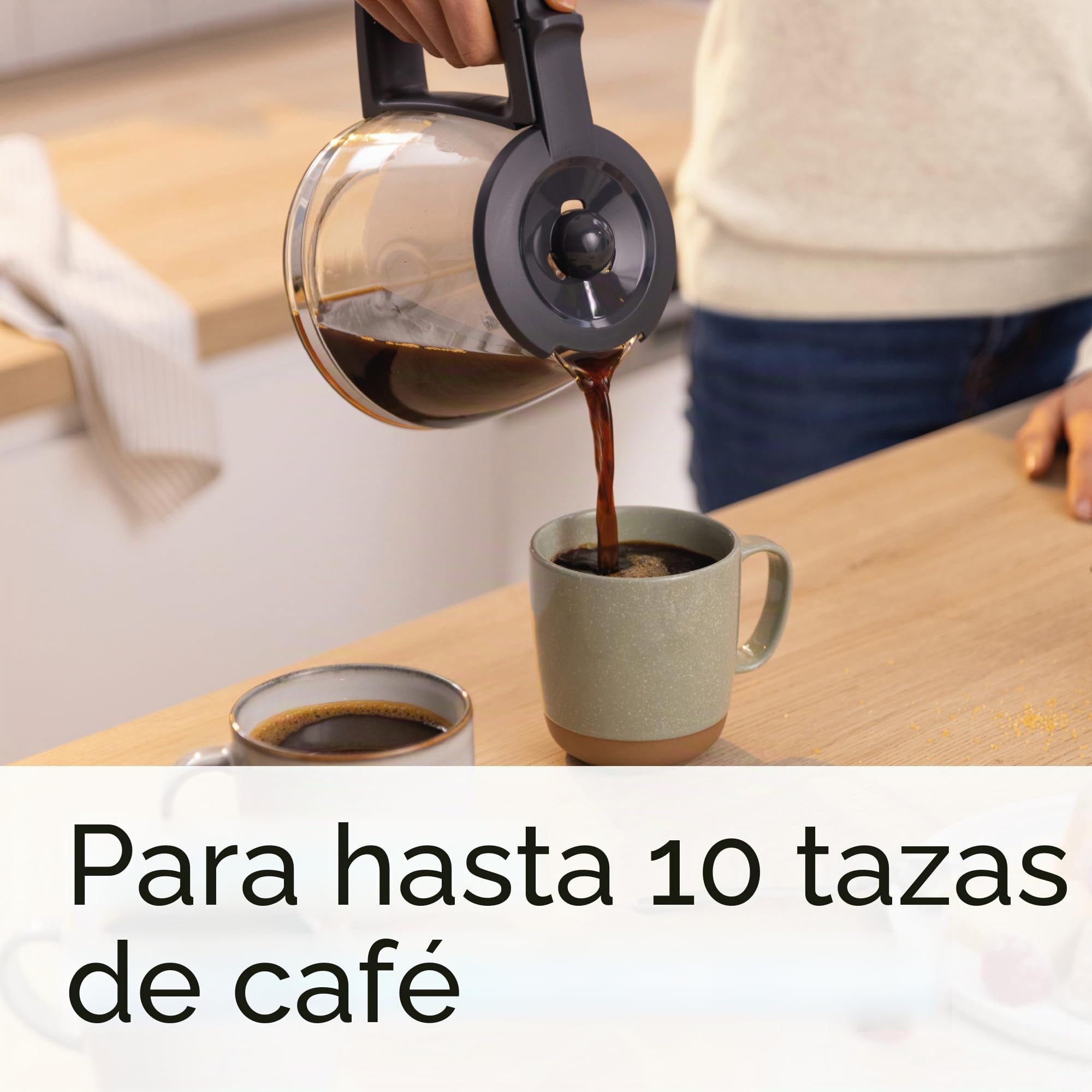 Bosch MyMoment TKA3M133 - Cafetera filtro, jarra de cristal de 1,25 l, para 10 a 15 tazas, función de mantenimiento caliente 60 min, sistema antigoteo, soporte de filtro giratorio, programa de
