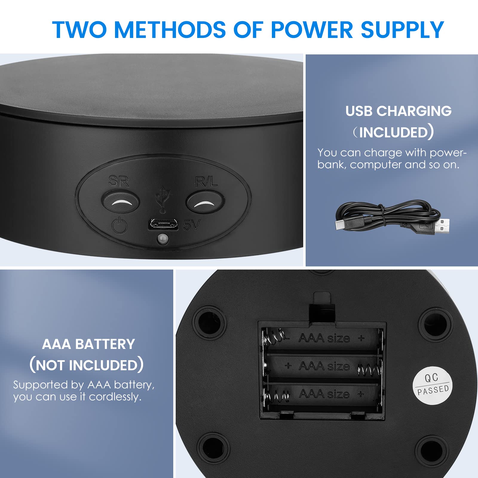 Base Girevole Elettrica Les-Theresa - Espositore Rotante Per Gioielli, Orologi E Video, 3 Velocità - Foto 2