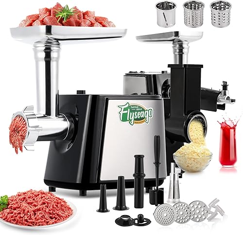 Picadora de carne eléctrica, rallador de queso, 3000 W, multifuncional, con exprimidor, cortador de verduras, cortador de verduras, trituradora,